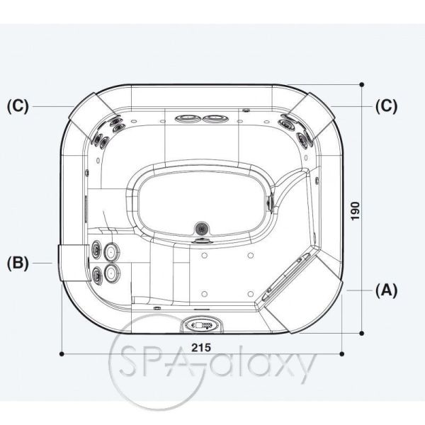 SPA бассейн JACUZZI DELOS PRO SOUND (Италия), 215 х 190 x 80 см