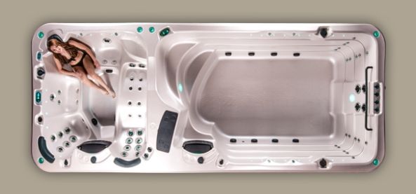 Плавальний двозонний spa басейн з протитечею